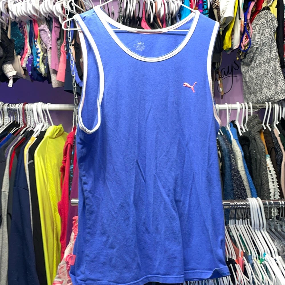 Vintage PUMA blue muscle shirt tank top great shape size medium